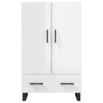 Credenza Bianco Lucido 69,5x31x115 cm in Legno Multistrato