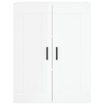 Credenza Bianco Lucido 69,5x34x180 cm in Legno Multistrato