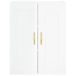 Credenza Bianco Lucido 69,5x34x180 cm in Legno Multistrato