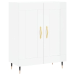 Credenza Bianco Lucido 69,5x34x180 cm in Legno Multistrato