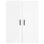 Credenza Bianco Lucido 69,5x34x180 cm in Legno Multistrato