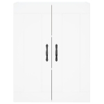 Credenza Bianco Lucido 69,5x34x180 cm in Legno Multistrato