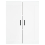 Credenza Bianco Lucido 69,5x34x180 cm in Legno Multistrato