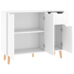 Credenza Bianco Lucido 90x30x72 cm in Legno Multistrato