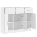 Credenza Bianco Lucido 91x28x75 cm in Legno Multistrato