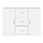 Credenza Bianco Lucido 91x29,5x65 cm in Legno Multistrato