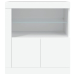 Credenza con Luci LED Bianca 60,5x37x67 cm