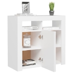 Credenza con Luci LED Bianca 80x35x75 cm