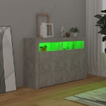 Credenza con Luci LED Grigio Cemento 115,5x30x75 cm