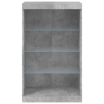 Credenza con Luci LED Grigio Cemento 60,5x37x100 cm