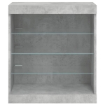 Credenza con Luci LED Grigio Cemento 60,5x37x67 cm