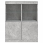 Credenza con Luci LED Grigio Cemento 81x37x100 cm