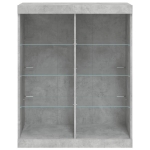 Credenza con Luci LED Grigio Cemento 81x37x100 cm