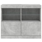 Credenza con Luci LED Grigio Cemento 81x37x67 cm