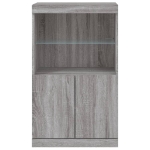 Credenza con Luci LED Grigio Sonoma 60,5x37x100 cm