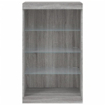 Credenza con Luci LED Grigio Sonoma 60,5x37x100 cm