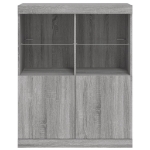 Credenza con Luci LED Grigio Sonoma 81x37x100 cm