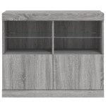 Credenza con Luci LED Grigio Sonoma 81x37x67 cm