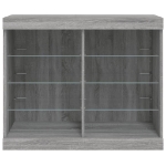 Credenza con Luci LED Grigio Sonoma 81x37x67 cm