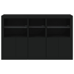 Credenza con Luci LED Nera 162x37x100 cm