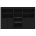 Credenza con Luci LED Nera 162x37x100 cm