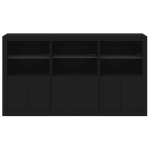 Credenza con Luci LED Nera 181,5x37x100 cm