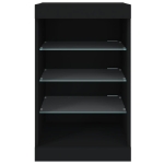 Credenza con Luci LED Nera 41x37x67 cm