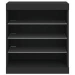 Credenza con Luci LED Nera 60,5x37x67 cm