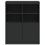 Credenza con Luci LED Nera 81x37x100 cm