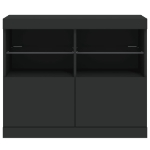 Credenza con Luci LED Nera 81x37x67 cm