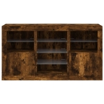 Credenza con Luci LED Rovere Fumo 123x37x67 cm