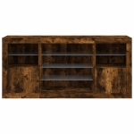 Credenza con Luci LED Rovere Fumo 142,5x37x67 cm