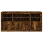 Credenza con Luci LED Rovere Fumo 142,5x37x67 cm