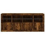 Credenza con Luci LED Rovere Fumo 163x37x67 cm