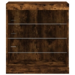 Credenza con Luci LED Rovere Fumo 60,5x37x67 cm