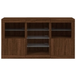 Credenza con Luci LED Rovere Marrone 123x37x67 cm