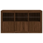 Credenza con Luci LED Rovere Marrone 123x37x67 cm