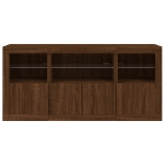 Credenza con Luci LED Rovere Marrone 142,5x37x67 cm