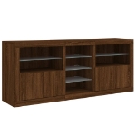 Credenza con Luci LED Rovere Marrone 162x37x67 cm