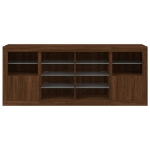 Credenza con Luci LED Rovere Marrone 163x37x67 cm