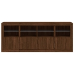 Credenza con Luci LED Rovere Marrone 163x37x67 cm