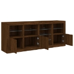 Credenza con Luci LED Rovere Marrone 164x37x67 cm