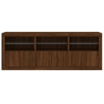 Credenza con Luci LED Rovere Marrone 181,5x37x67 cm