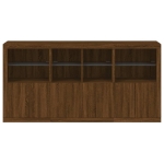 Credenza con Luci LED Rovere Marrone 202x37x100 cm