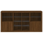 Credenza con Luci LED Rovere Marrone 202x37x100 cm