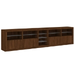 Credenza con Luci LED Rovere Marrone 283x37x67 cm