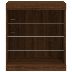 Credenza con Luci LED Rovere Marrone 60,5x37x67 cm