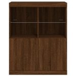 Credenza con Luci LED Rovere Marrone 81x37x100 cm