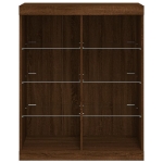 Credenza con Luci LED Rovere Marrone 81x37x100 cm