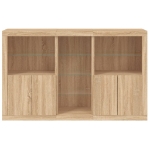 Credenza con Luci LED Rovere Sonoma 162x37x100 cm